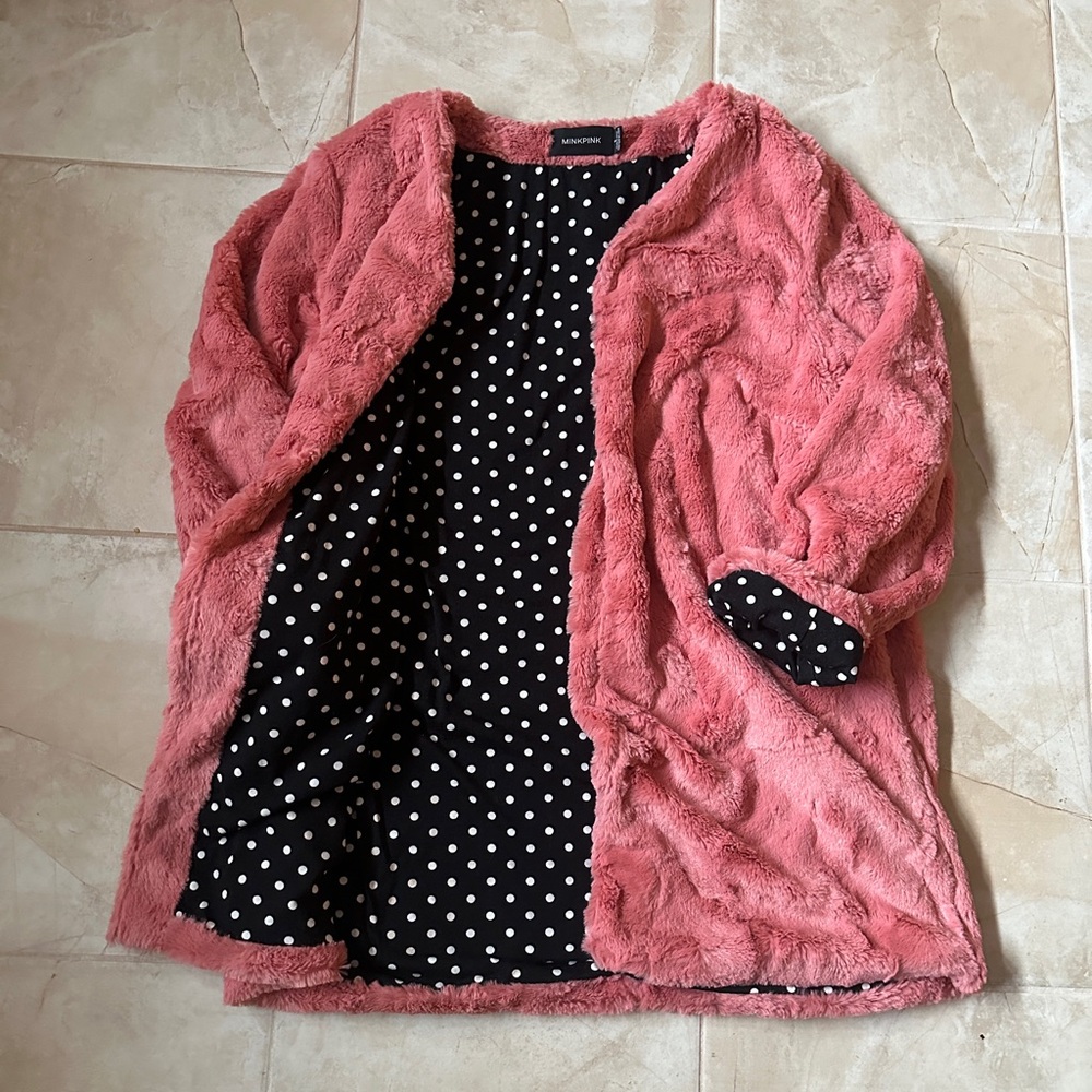 MINKPINK Dusty Rose Faux Fur Jacket (US S)